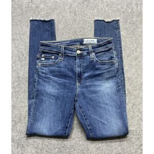 AG Adriano Goldschmied Jeans Womens 27 Farrah High Rise Skinny Ankle Raw Hem
